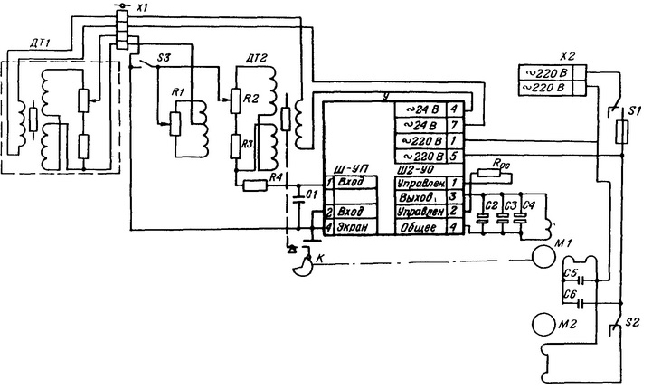 Электрическая схема показывающего прибора КПД1