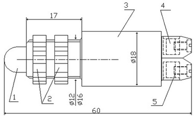 Схема габаритных размеров арматуры АСКМ-С-12-50мА-4К