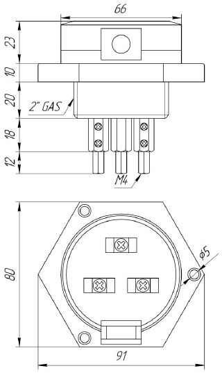 Схема габаритных размеров ДК-3