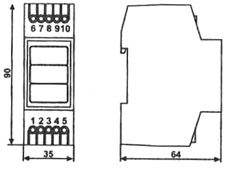 Схема габаритных размеров индикатора ВМ-3