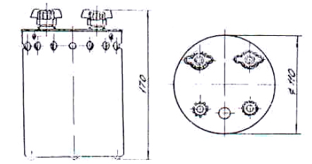 Схема габаритных размеров катушки Р331