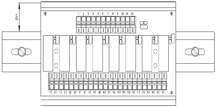 Схема крепления блока БУМ-8 на DIN-рейку