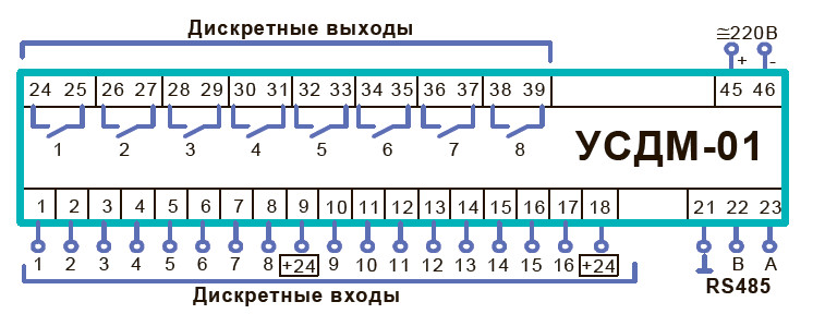 Схема подключения УСДМ-01