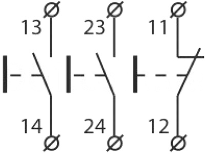 Рис.1. Схема подключения поста управления трехместного XAL-B33